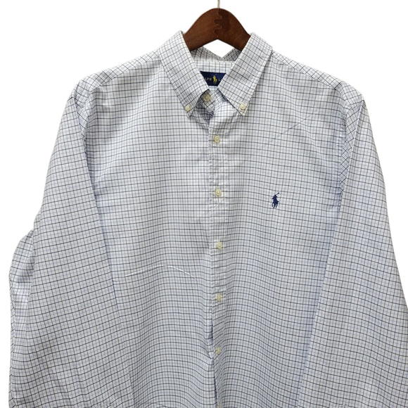 Ralph Lauren Men's Long-Sleeves Plaid Shirt Size 17 Excellent Condition - Picture 4 of 5